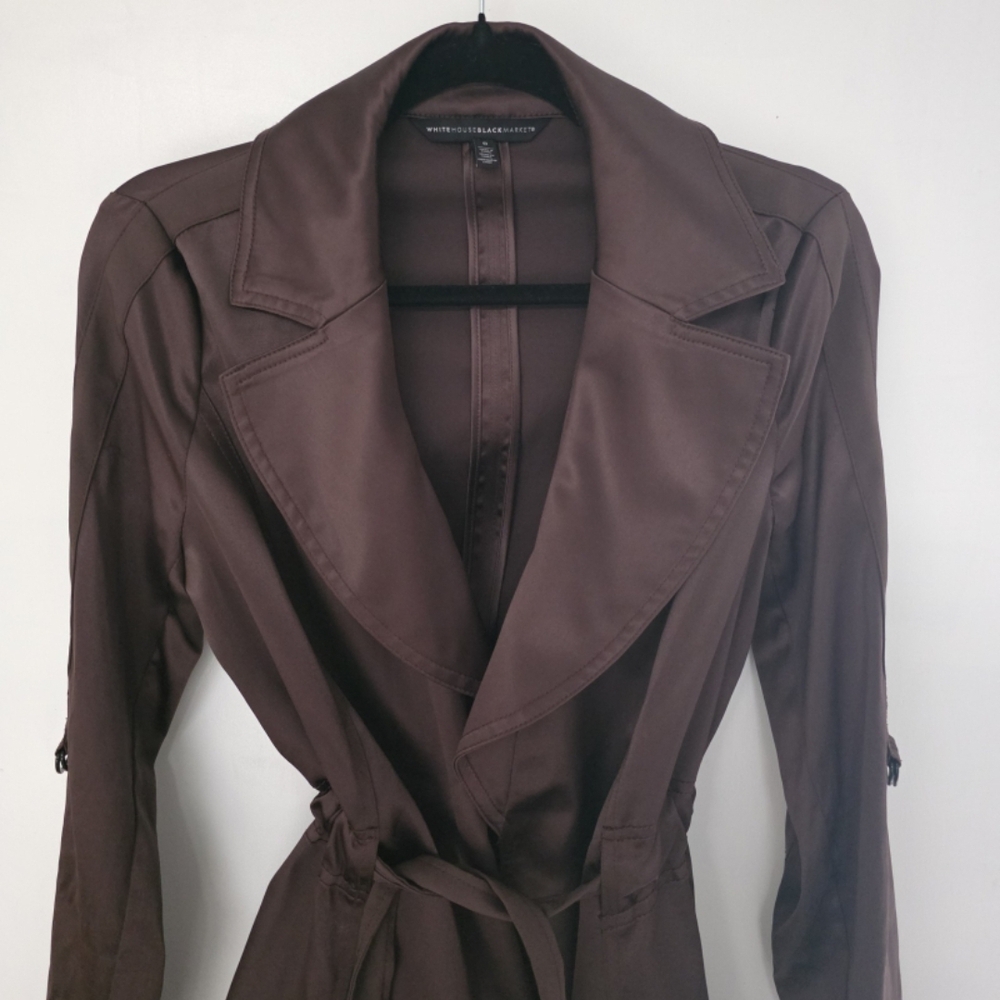 White House Black Market Chocolate Trench Coat